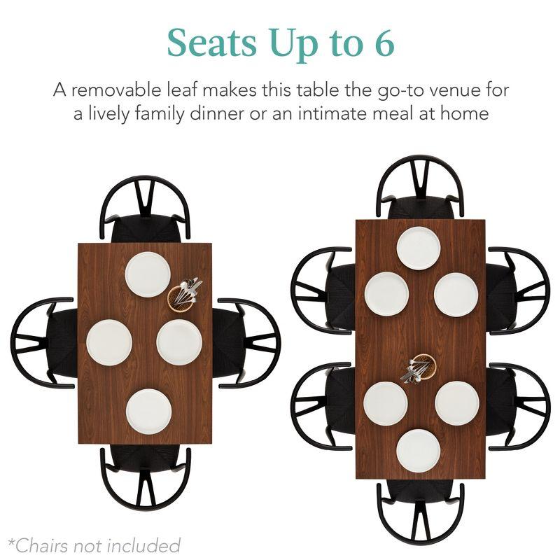 George Oliver Joglar 47 to 63in Modern Extendable Dining Table for 2-6 People w/ Leaf Extension, 2 Locks