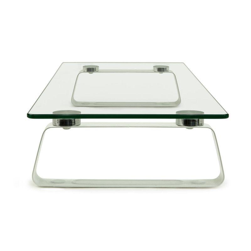 Mount-it Mount-It! Glass Desktop Monitor Stand Riser, 22 Inches Wide Clear Tempered Glass Hold Up to 44 Lbs.