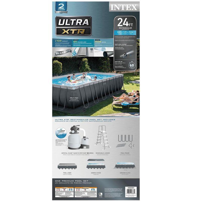 Intex Rectangular Ultra XTR Above Ground Pool w Sand Filter Pump 24 x 12 x 52