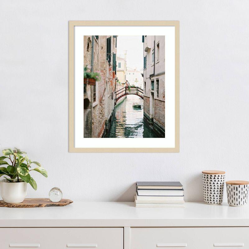 Love in Italy 21"x25" Beige Wood Framed Wall Art Print