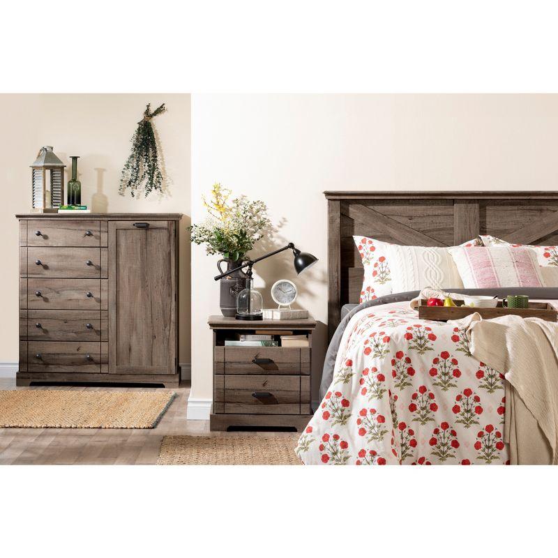 Fall Oak Cottage Combo 5-Drawer Door Chest