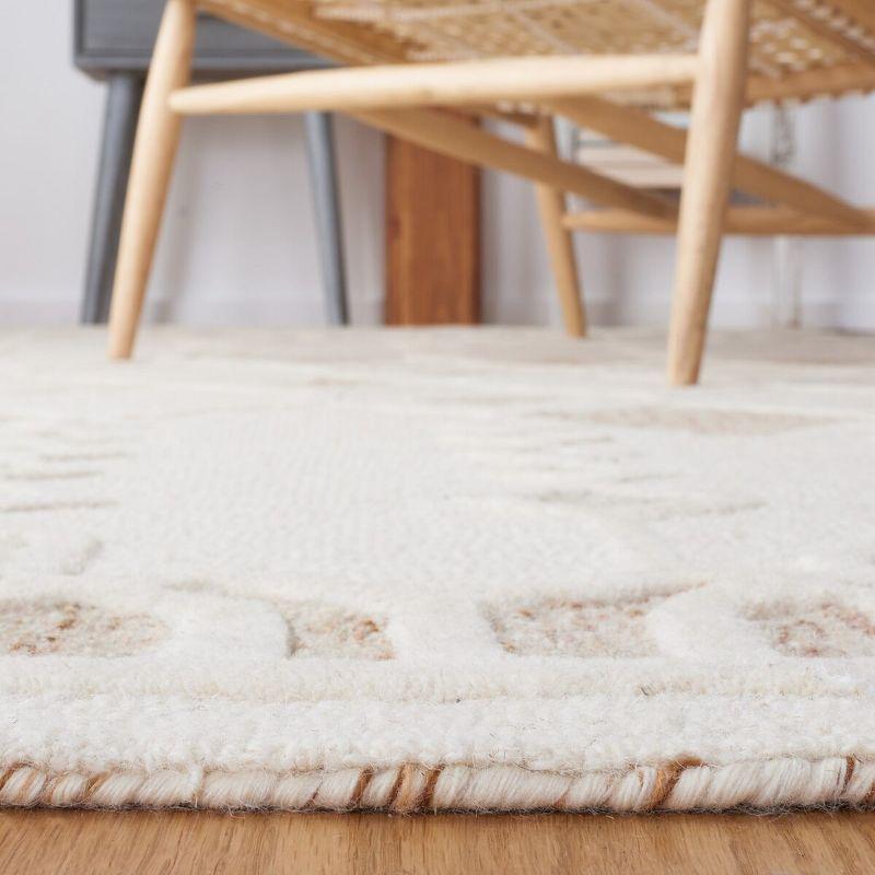 Ivory Geometric Hand-Tufted Wool Area Rug