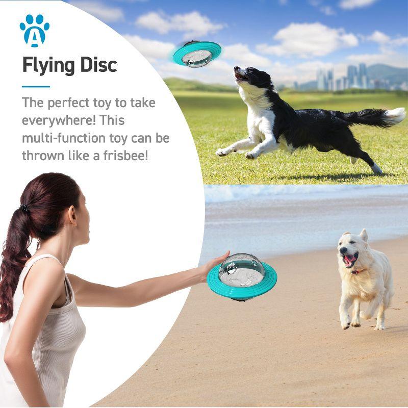 ANYPET Dog Planet Interactive Toy Puzzle Treat Ball, Food Dispensing Chew Toys for Medium to Large Dogs, Blue