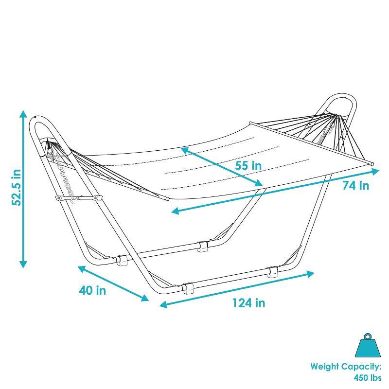 Catalina Beach Blue Quilted Hammock with Steel Stand