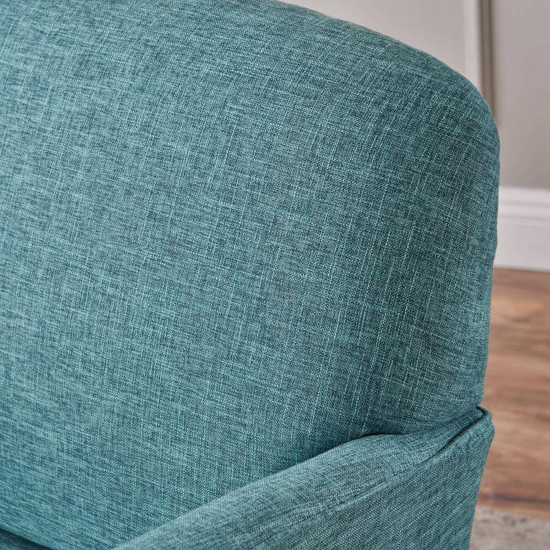 Swainson Teal & Navy Blue Tweed Wood Armchair