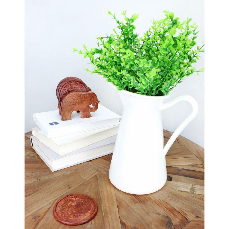 Cornucopia Brands Artificial Shrubs, 8pk; Faux Plastic Leafy Greenery Imitation Boxwood Plants, Indoor/Outdoor