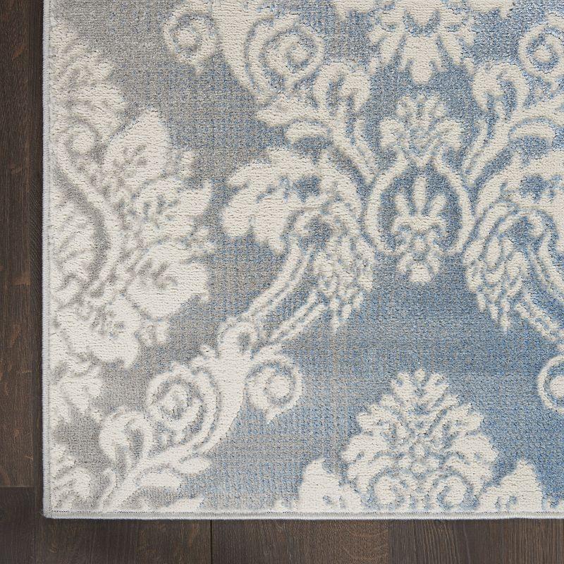 Nourison Elation ETN03 Indoor only Area Rug - Ivory Blue 5'3" x 7'3"