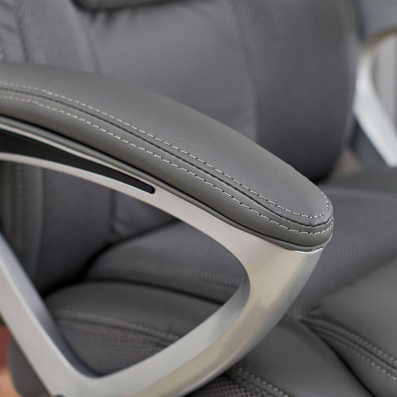 Amplify Executive Mesh Office Chair Seamless Light Gray - Serta: Ergonomic with Fixed Arms & Casters, Adjustable Height