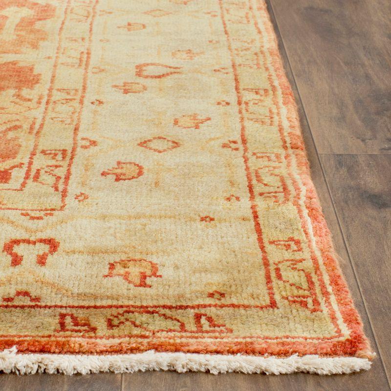 Hand-Knotted Red Wool Rectangular Rug 4' x 6'