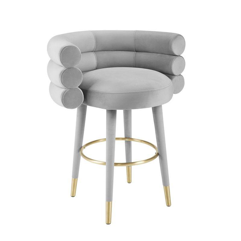Upholstered Counter Stool with Metal Frame