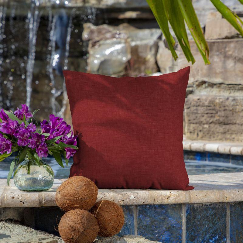 ARDEN Outdoor Toss Pillow (2 Pack) 16 x 16, Ruby Red Leala