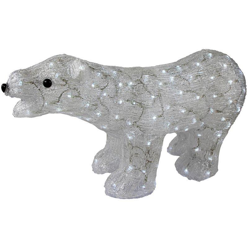 Northlight Lighted Commercial Grade Acrylic Polar Bear Outdoor Christmas Decoration - 28" - Pure White LED Lights