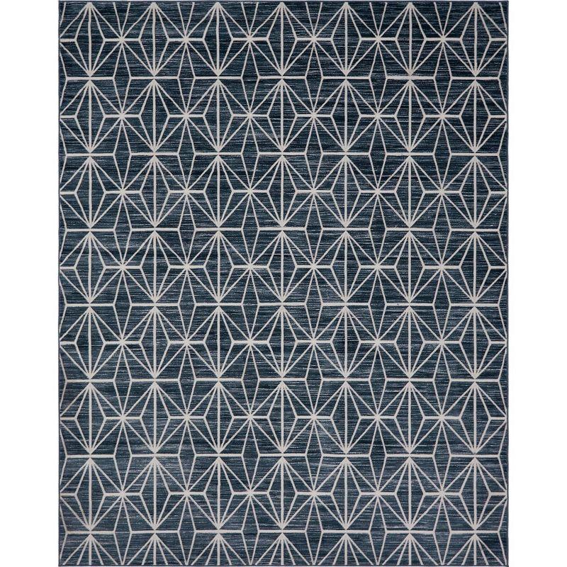 Jill Zarin Uptown Collection Area Rug - Fifth Avenue (8'  x 10' Rectangle Navy Blue/Ivory)