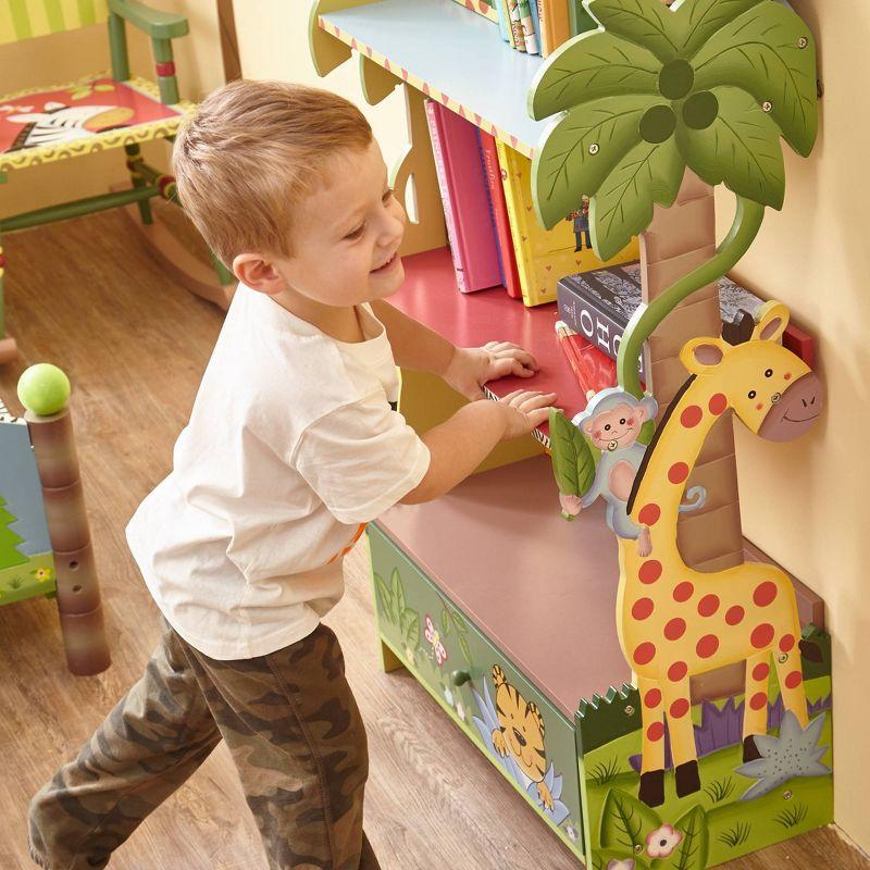 Fantasy Fields by Teamson Kids Sunny Safari  3-Tier Toy Storage Bookshelf & Drawer