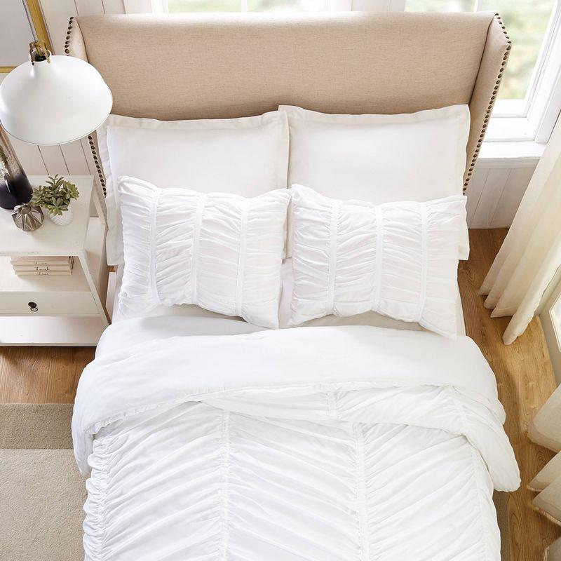 Modern Heirloom Emily Ruched Solid Textured Comforter Set