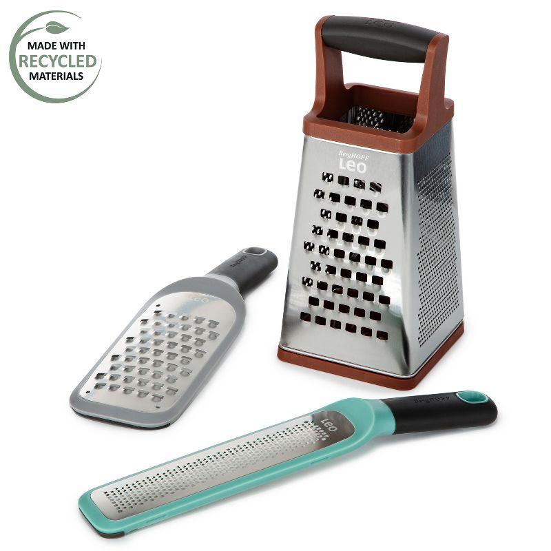 Stainless Steel 4-Sided Box Grater with Soft-Grip Handle