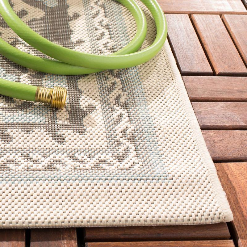 Courtyard CY7059 Power Loomed Indoor/Outdoor Area Rug - Beige/Dark Beig - 4'x5'7" - Safavieh.