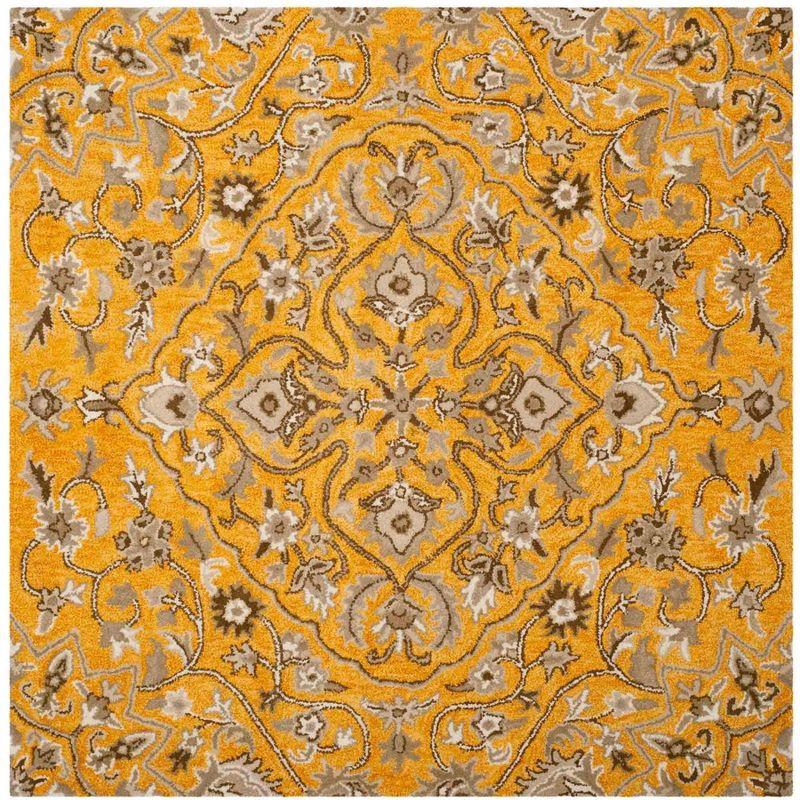 Bella BEL673 Hand Tufted Area Rug - Gold/Taupe - 5'x5' - Safavieh.
