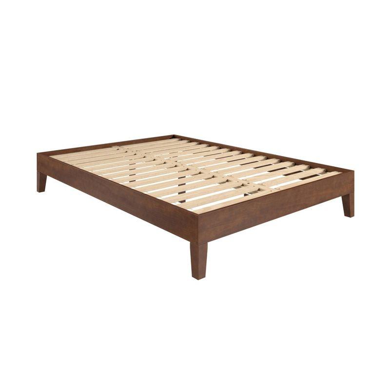 Nix Solid Pine Natural Full Platform Bed with Drawer