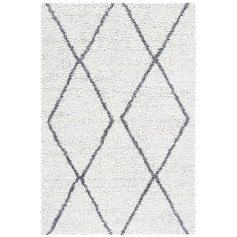 Ivory Rectangular Non-slip Shag Rug 5' x 7'