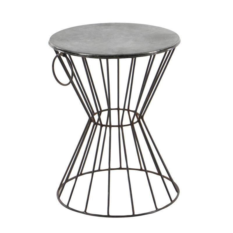 Metal Stool Patio Accent Table - Olivia & May: Round Iron Frame, No Assembly, Fade-Resistant