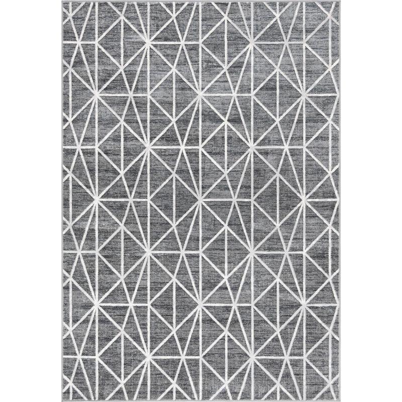 Unique Loom 7' 0 x 10' 0 Gray Matrix Trellis Geometric Area Rug