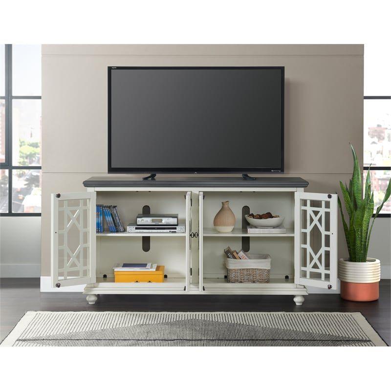 Martin Svensson Home Elegant 63" TV Stand Gray and White