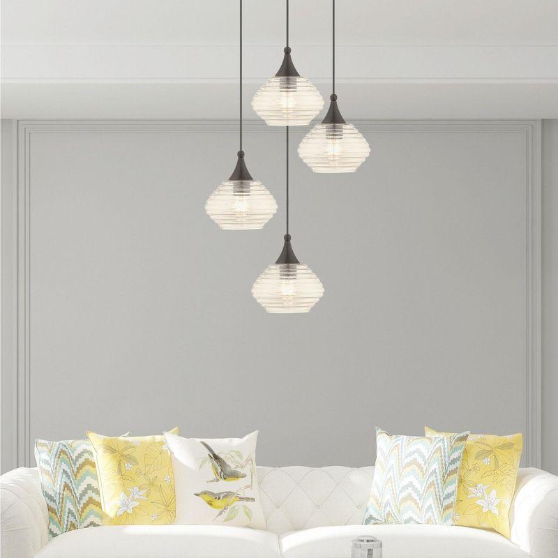 Livex Lighting Art Glass 1 - Light Pendant in  English Bronze