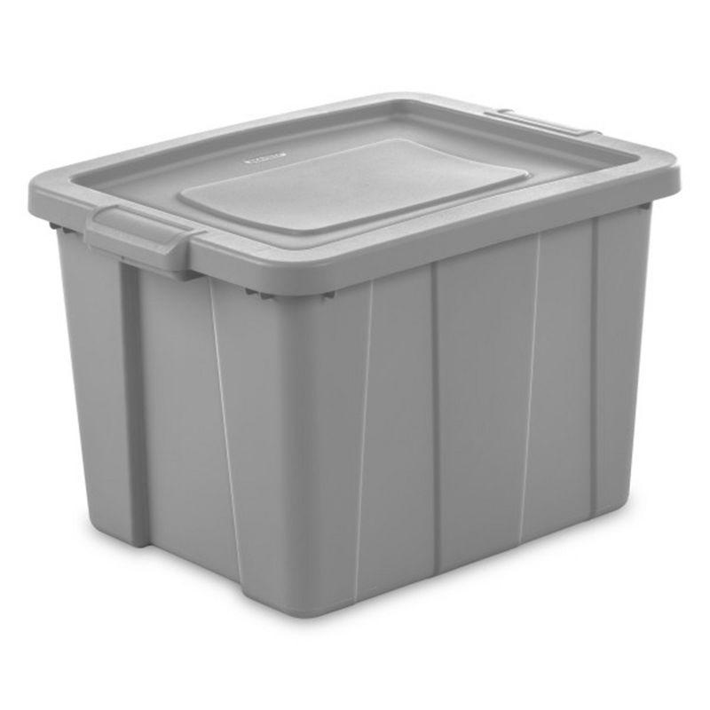 Gray 18 Gallon Stackable Plastic Storage Totes with Lids, 12-Pack