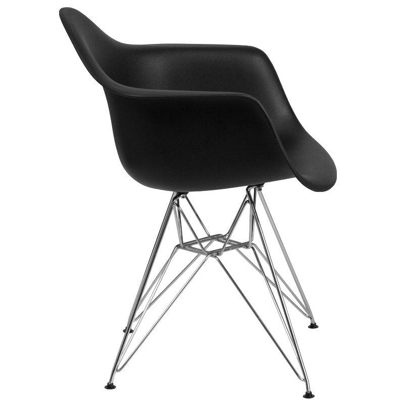 Flash Furniture Alonza Series Plastic Chair with Arms and Chrome Base