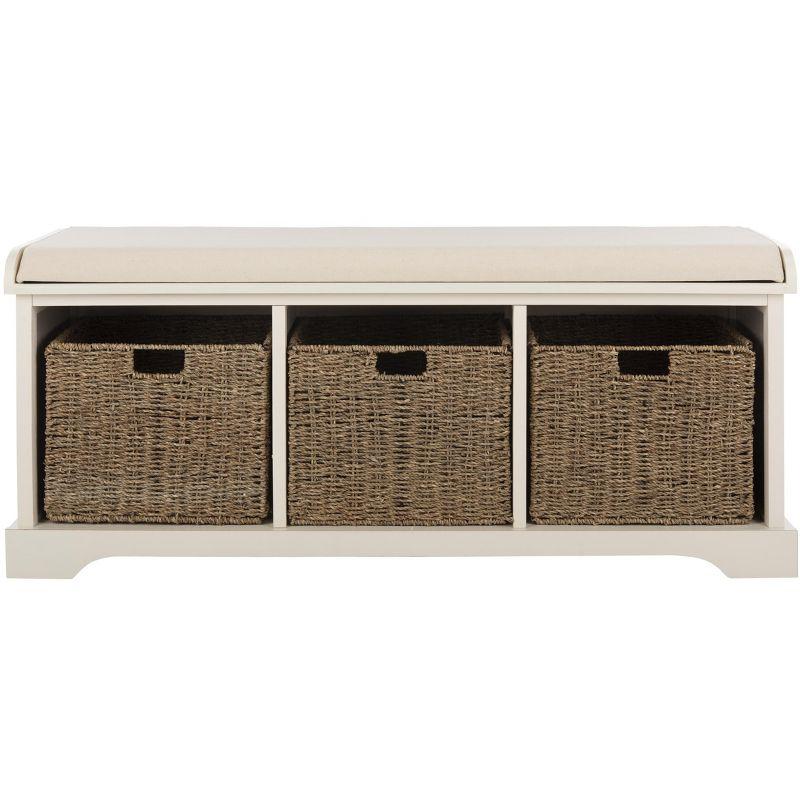 Lonan Storage Bench - AMH5733 - Vintage White - Safavieh Couture
