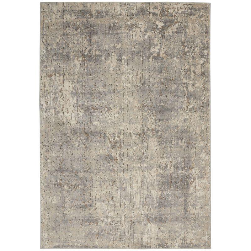 Nourison Concerto Abstract Contemporary Area Rug Beige Grey 3'9" x 5'9"