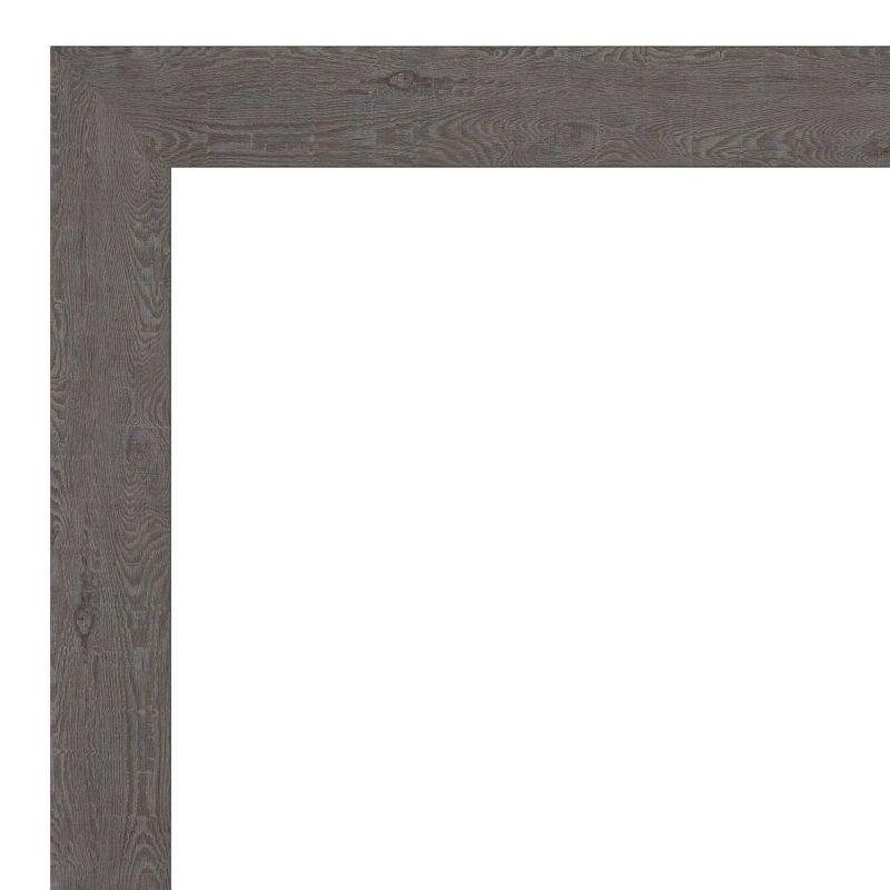 34" x 28" Non-Beveled Rustic Plank Gray Bathroom Wall Mirror - Amanti Art