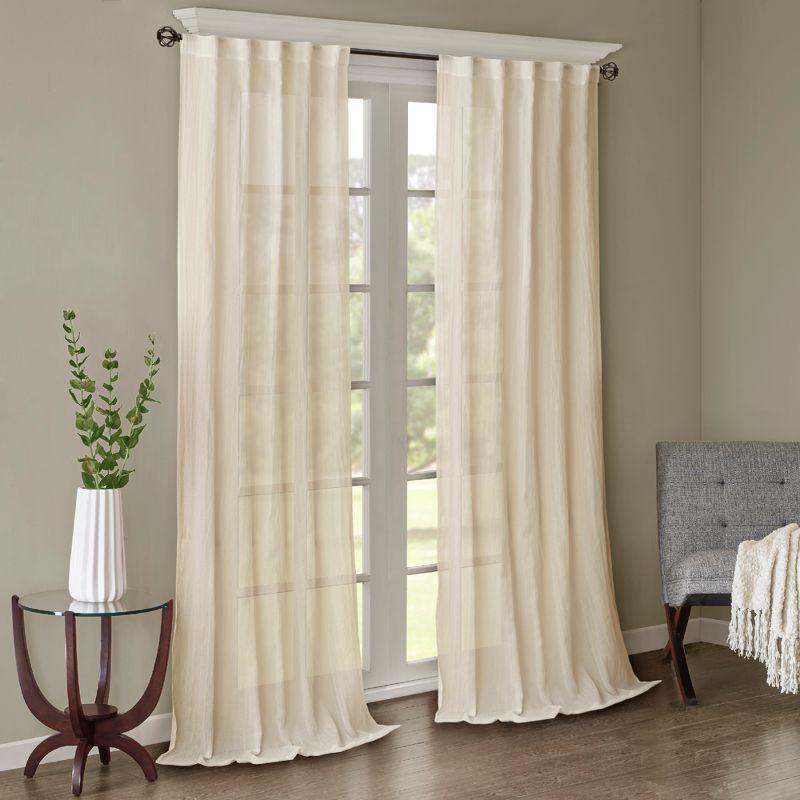 Madison Park Harper Solid Crushed Curtain Panel Pair (Set of 2)