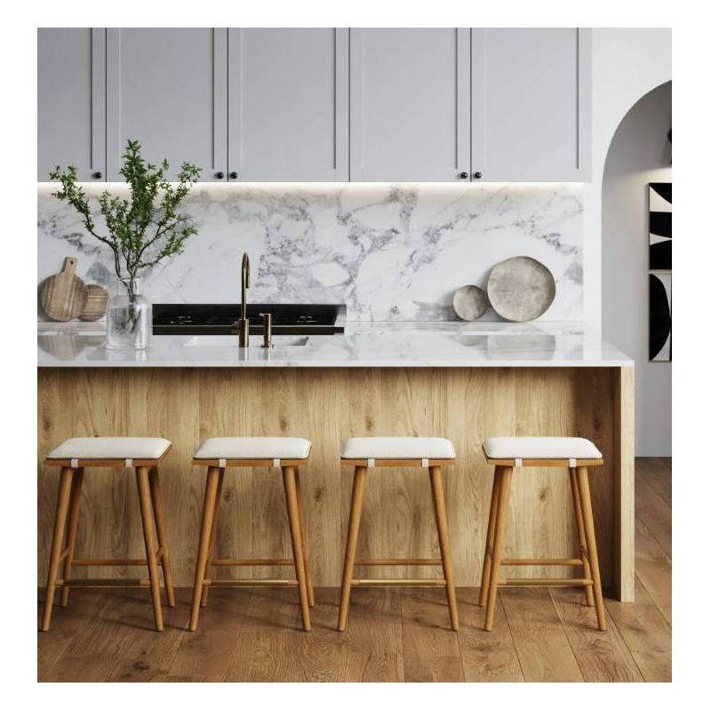 Nathan James Barker Upholstered Counter Stool with Solid Wood Frame