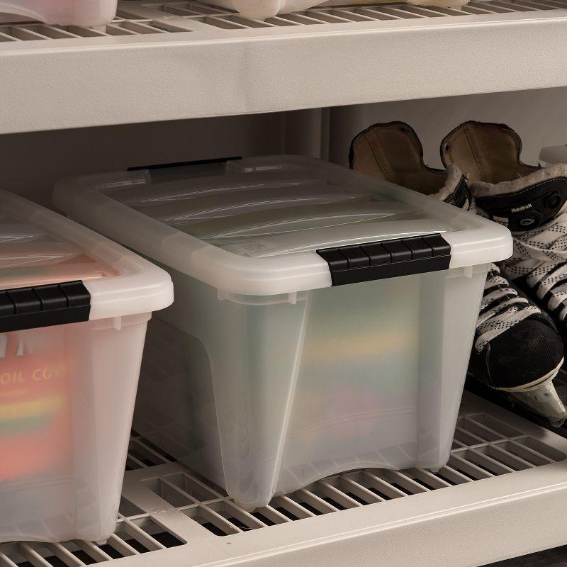 32 Qt./8 Gal. Plastic Storage Boxes with Latching Lids in Black