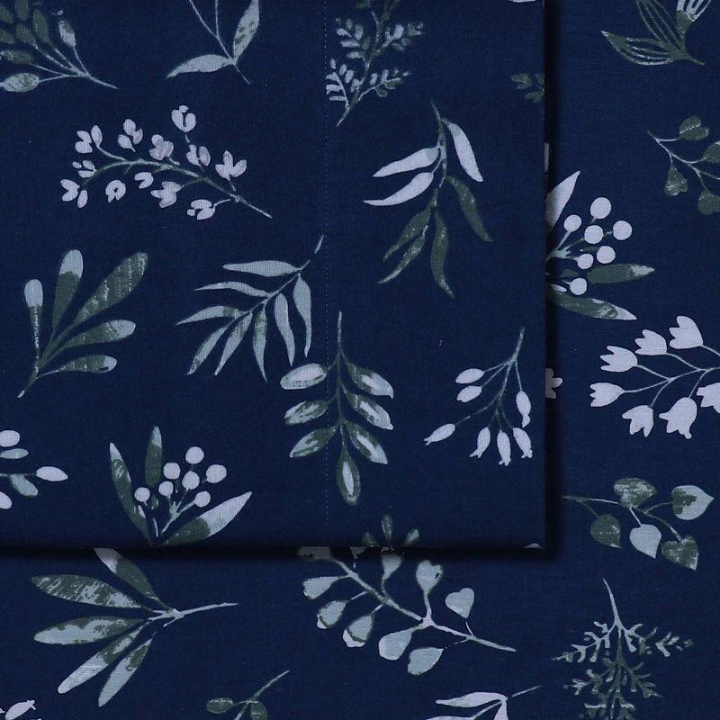 Azores Home Eva Flannel Floral Sheet Set