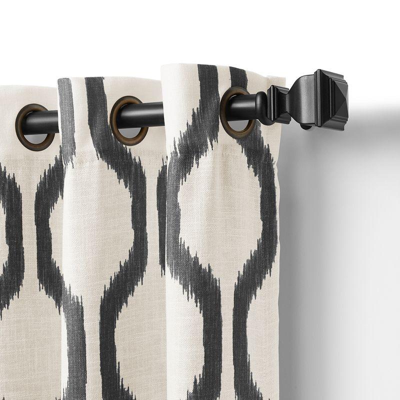 Elrene Renzo Ikat Geometric Linen Room Darkening Single Window Curtain Panel - Elrene Home Fashions