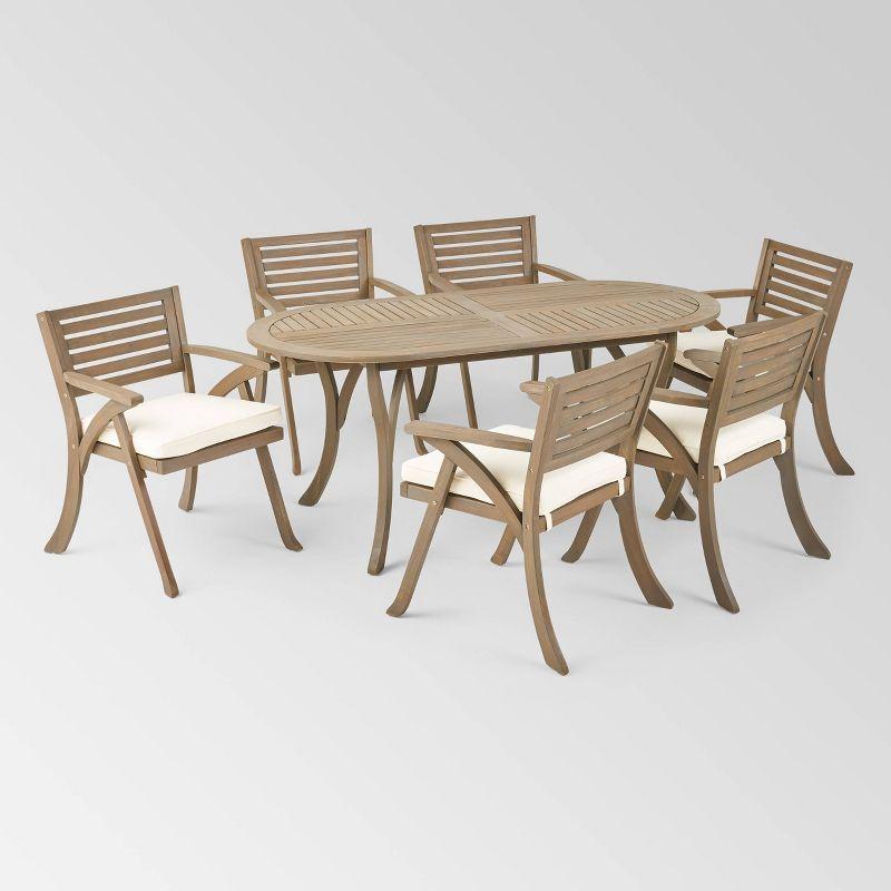 Rosecliff Heights Jon 7 Piece Dining Set with Cushions