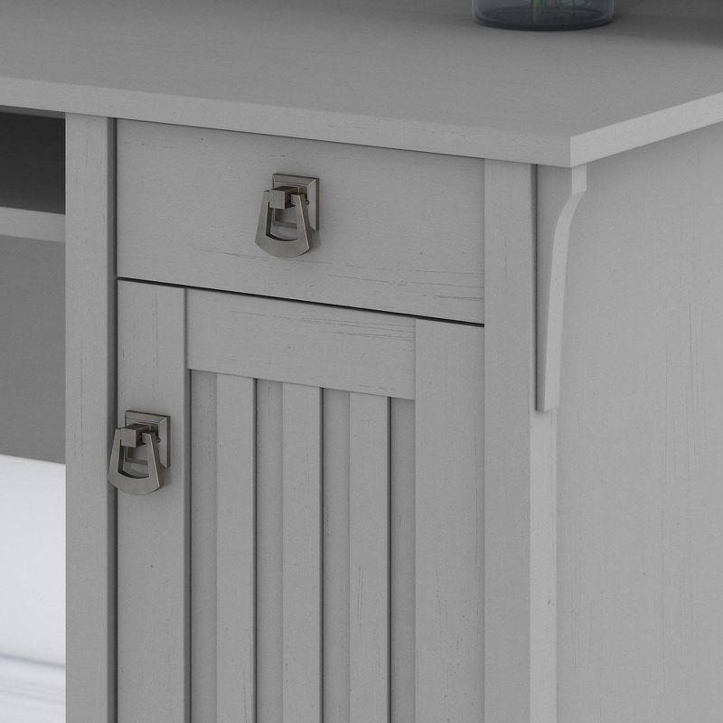 Salinas L Shaped Desk with Storage Gray - Bush Furniture: Mission Style, Home Office Furniture, Adjustable Shelf
