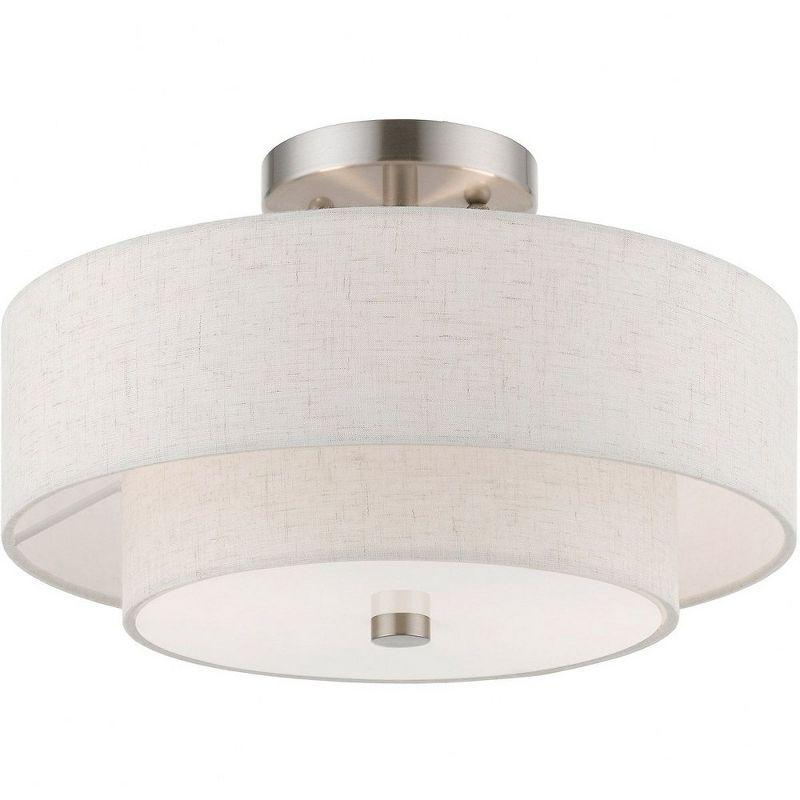 Livex Lighting Meridian 2 - Light Semi-Flush Mount in  Brushed Nickel