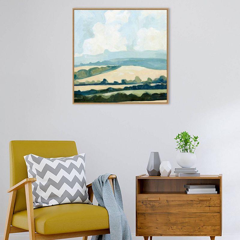 Amanti Art 30" x 30" Fieldscape II by Emma Caroline Framed Canvas Wall Art Print : Modern Lithograph, Polystyrene Frame