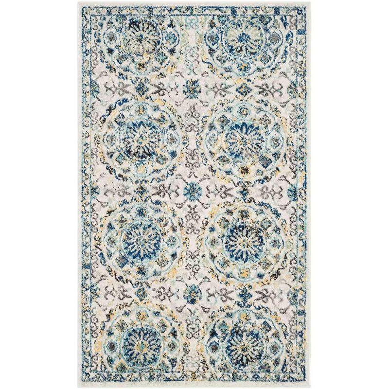 Evoke EVK252 Power Loomed Accent Rug - Ivory/Blue - 3'x5' - Safavieh.
