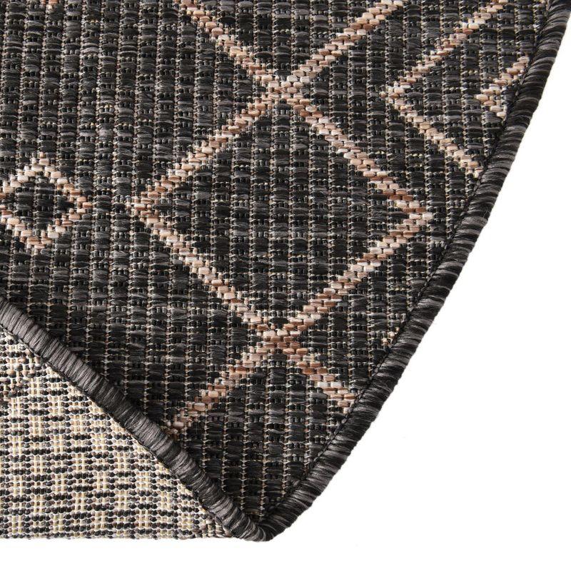 Unique Loom 7' 10 x 10' 0 Oval Indoor/Outdoor Trellis Charcoal Gray Area Rug