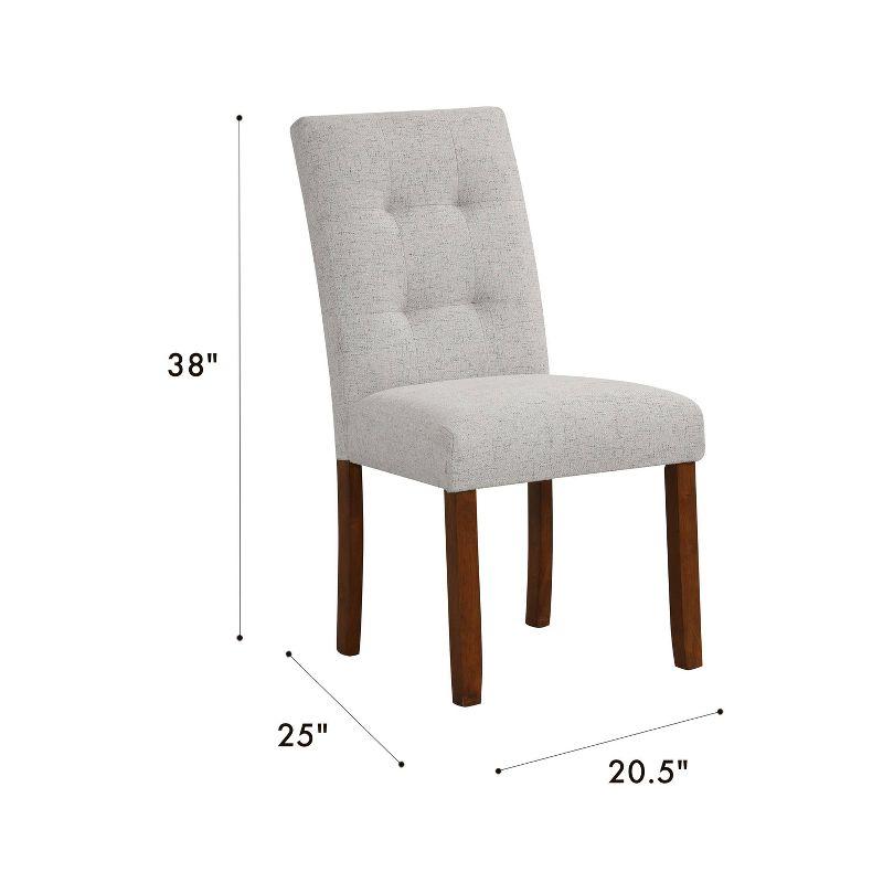 HomePop Set of 2 Tufted Back Dining Chairs Gray: Upholstered Polyester, Plywood Frame, 300 lbs Capacity