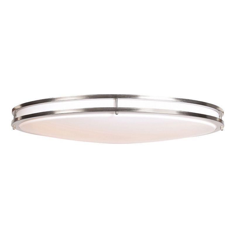 Solero Oval Brushed Steel LED Flush Mount Light