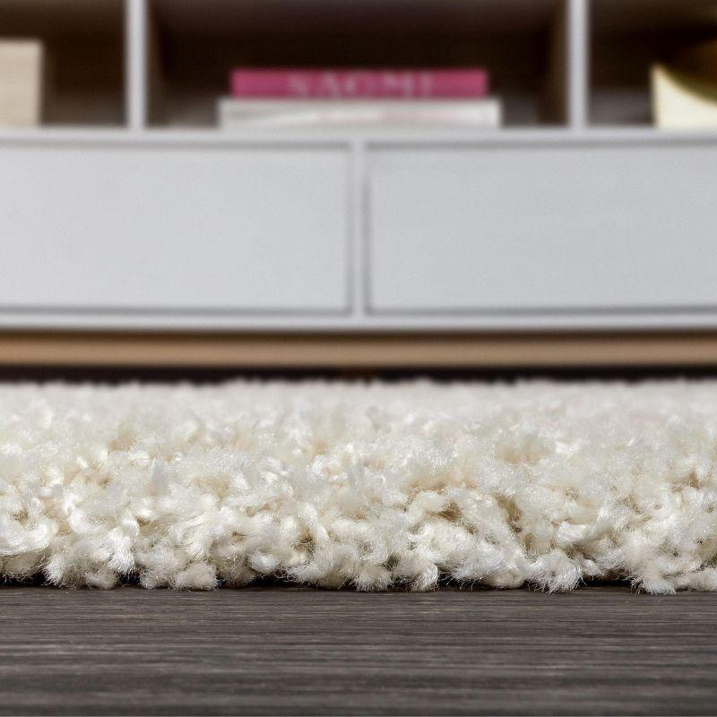 2'x8' Mercer Shag Plush Area Rug, Cream - JONATHAN Y