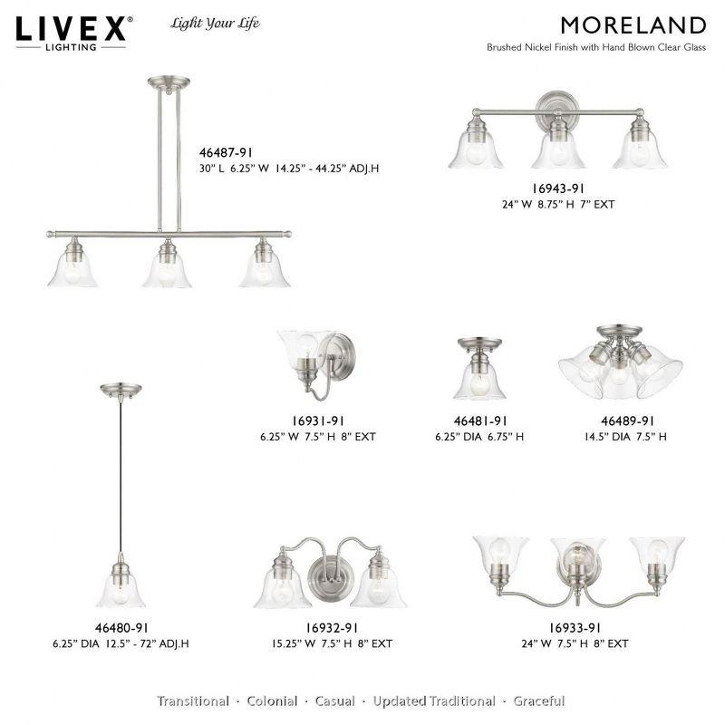 Livex Lighting Moreland 1 - Light Semi-Flush Mount in  Brushed Nickel