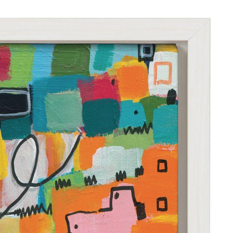 Kate and Laurel Sylvie Afternoon Delight Framed Canvas by Leah Nadeau, 23x33, White