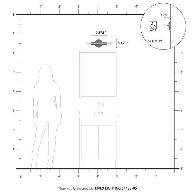 Livex Lighting Copenhagen 2 - Light Wall Light in  Polished Chrome